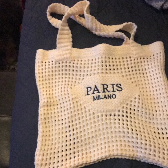 Crochet Handbags - Paris Milano Cream Crochet Tote Bag NWOT